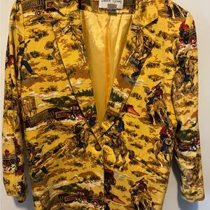 Vintage Sharon Young Sportswear blazer jacket Western cowboy Themed size S